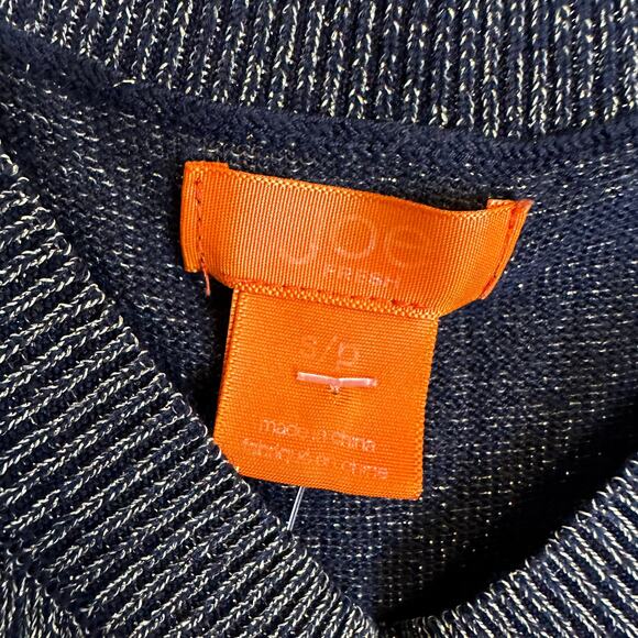 Joe Fresh Women's Polyester Blue/Gold Sparkled Crew Neck Sweater Size SP - Picture 2 of 5